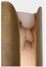 Cradled Alabaster Wall Sconce in Aged Gold | Modern LED Wall Light