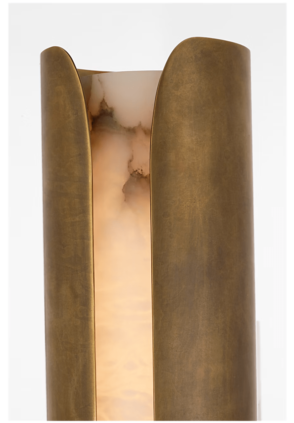 Cradled Alabaster Wall Sconce in Aged Gold | Modern LED Wall Light