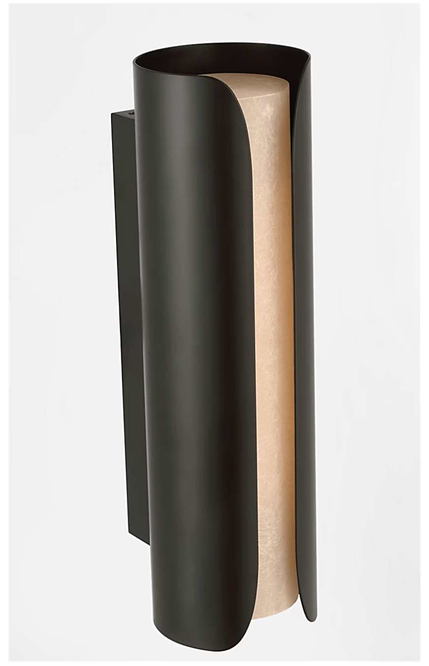 Cradled Alabaster Wall Sconce in Aged Gold | Modern LED Wall Light