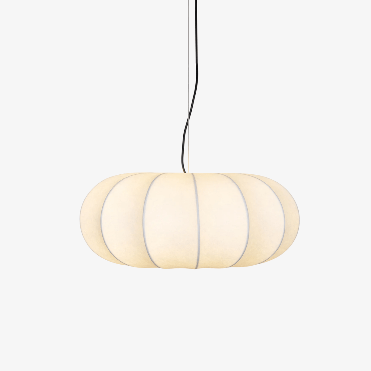 Oblate Silk Pendant Light – Modern Linen Shade Ceiling Lamp