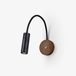 Flexstone Reader Wall Sconce in Walnut and Black Travertine