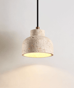 Travertine Bell Pendant Light, Natural Stone Hanging Lamp for Kitchen Island and Dining Room