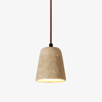 Travertine Cone Pendant Light – Natural Stone Illumination for Modern Interiors