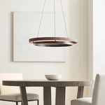 Haloa Modern Wood and Metal LED Pendant Light for Dining and Living Spaces
