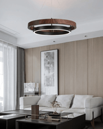 Haloa Modern Wood and Metal LED Pendant Light for Dining and Living Spaces