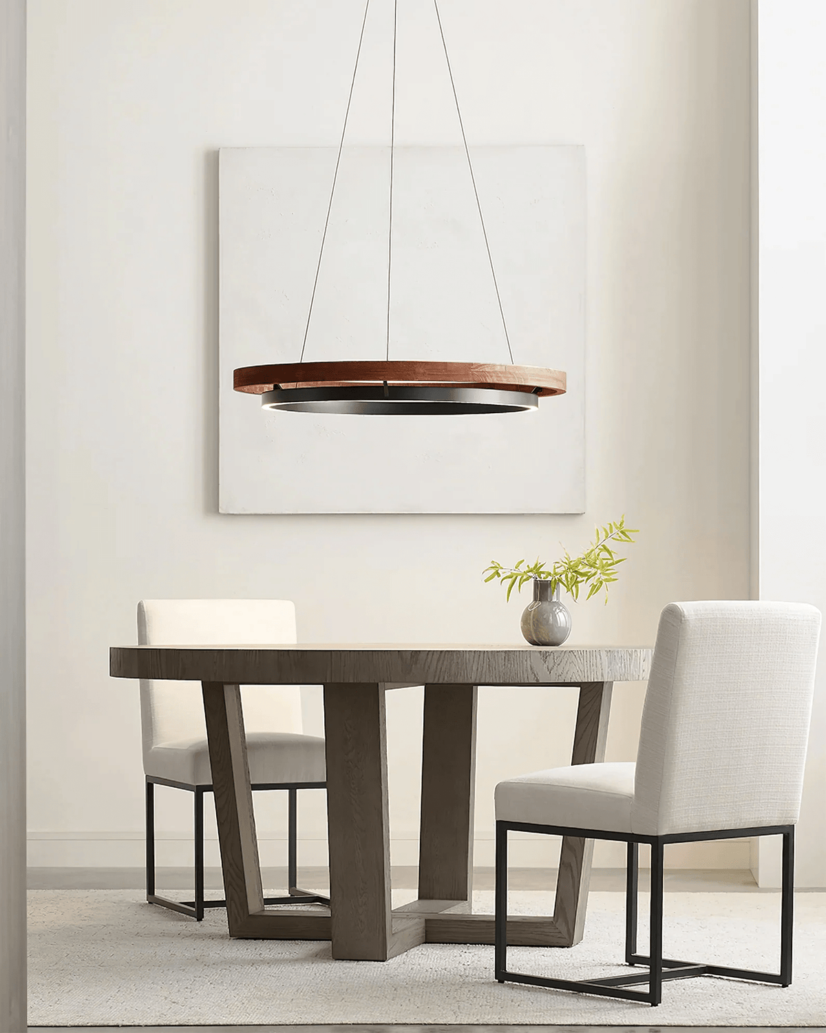 Haloa Modern Wood and Metal LED Pendant Light for Dining and Living Spaces