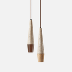 Tiber Travertine Pendant Light with Walnut Accent for Modern Interiors