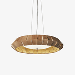 Artisan Wood Ring Chandelier with Integrated LED