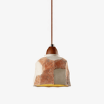 Artisan Microcement Pendant Light with Walnut Accent