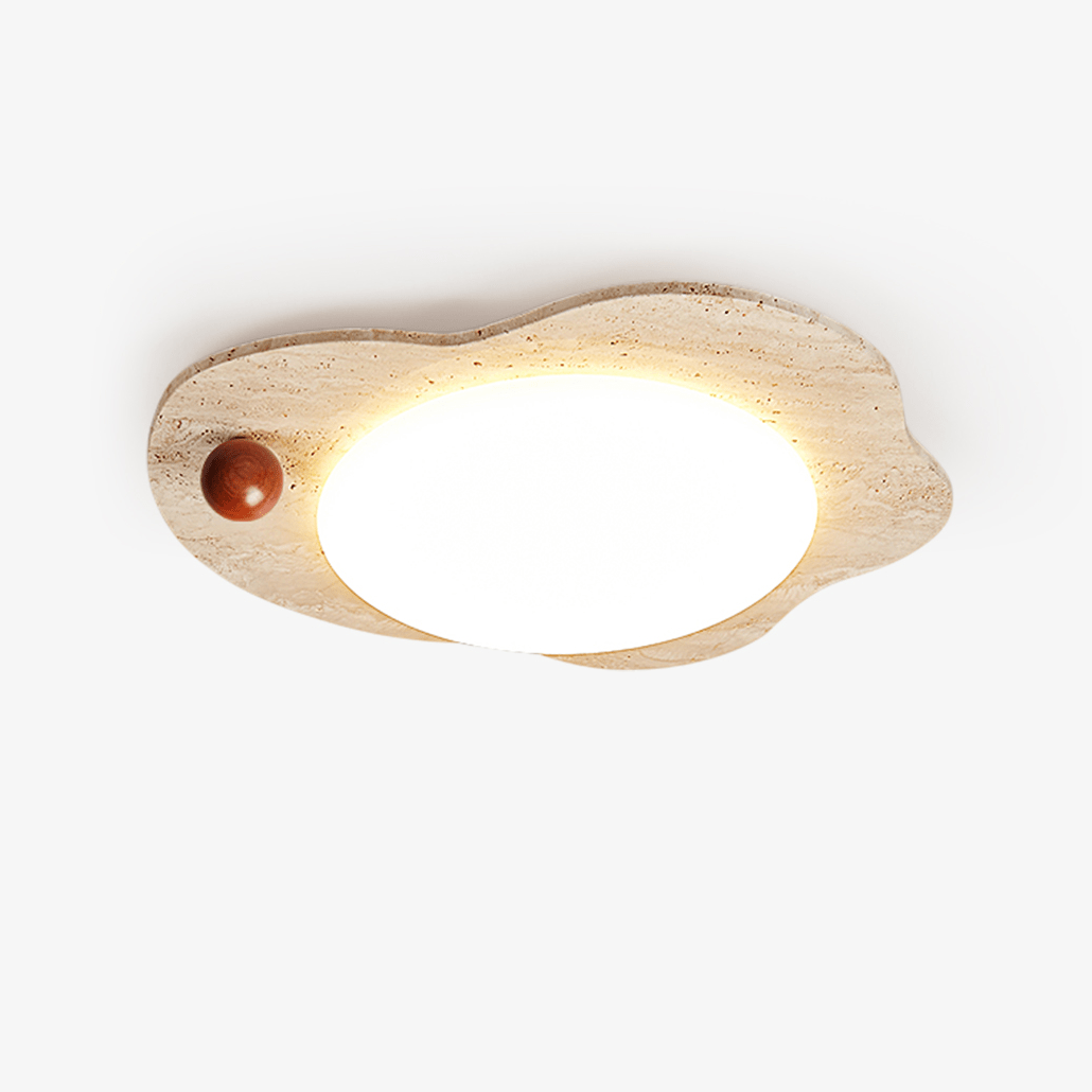 Aeolian Bloom Flush Mount Ceiling Light in Yellow Travertine