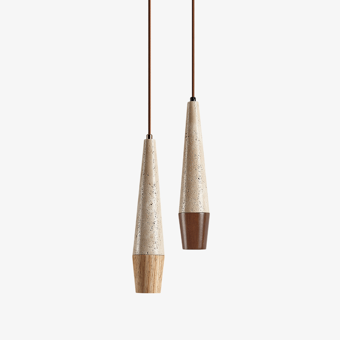 Tiber Travertine Pendant Light with Walnut Accent for Modern Interiors