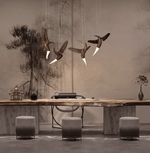 Avian Flight Chandelier – Sculptural Wooden Bird Pendant Light