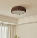 Celestial Bamboo Weave Flush Mount Ceiling Light with Integrated LED