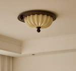 Eclipse Charm LED Ceiling Light in Walnut and Opal Glass