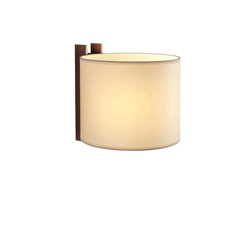 Papiro Fabric Wall Sconce with Wooden Mount – Modern Ambient Lighting
