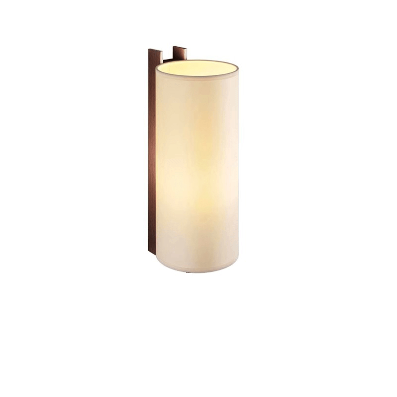 Papiro Fabric Wall Sconce with Wooden Mount – Modern Ambient Lighting