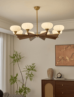 Elara Bloom Chandelier – Modern Brass & Glass Pendant Light