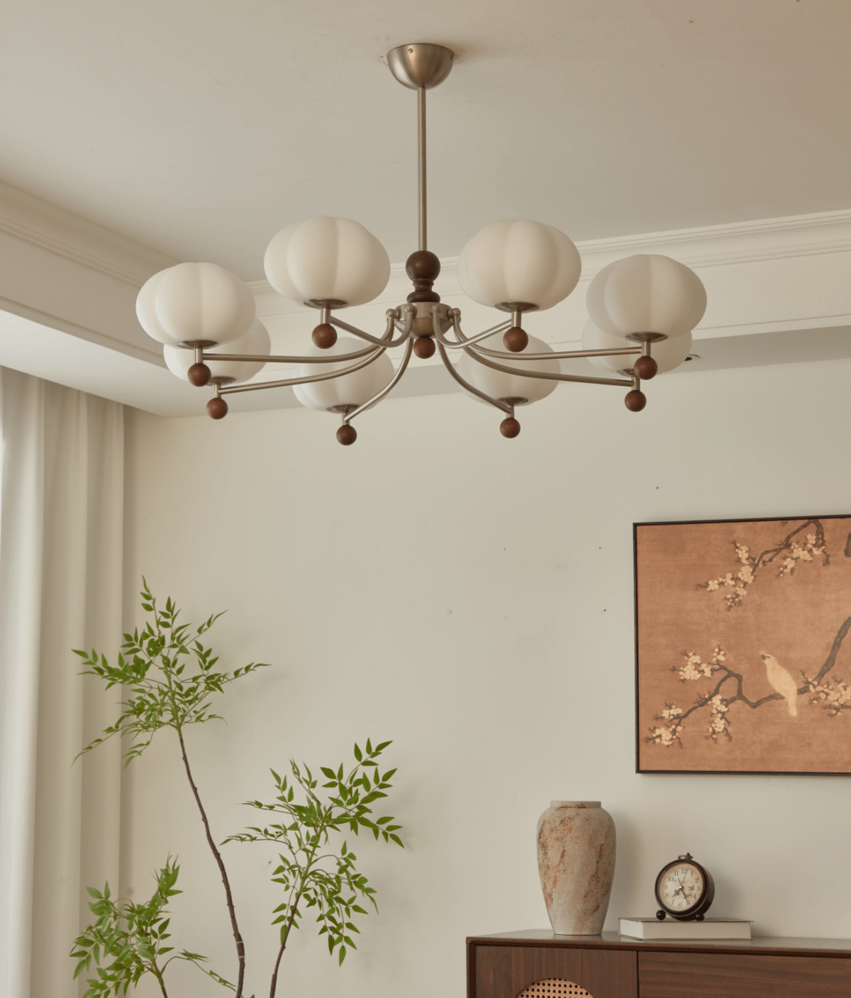 Emberlyn Bloom Chandelier – Modern Brass & Glass Pendant Light for Dining Room