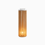 Linden Column Solar Outdoor Lamp – Natural Rattan Post Light for Garden & Patio