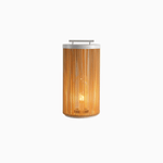 Linden Column Solar Outdoor Lamp – Natural Rattan Post Light for Garden & Patio
