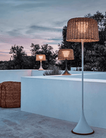 Callum Woven Solar Floor Lamp – Artisan Outdoor LED Lighting