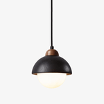Zenith Pebble Pendant Light — Black Travertine & Opal Glass Designer Pendant