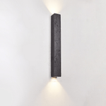 Black Travertine Linear Wall Sconce — Modern Stone Finish