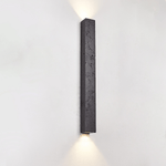 Black Travertine Linear Wall Sconce — Modern Stone Finish
