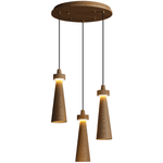 Loma Wood Pendant Light – Modern Minimalist LED Chandelier for Dining Room and Kitchen Island