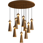 Loma Wood Pendant Light – Modern Minimalist LED Chandelier for Dining Room and Kitchen Island