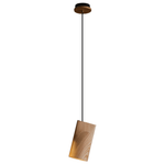 Nordic Tilted Wood Pendant Light – Asymmetric Natural Wood Shade
