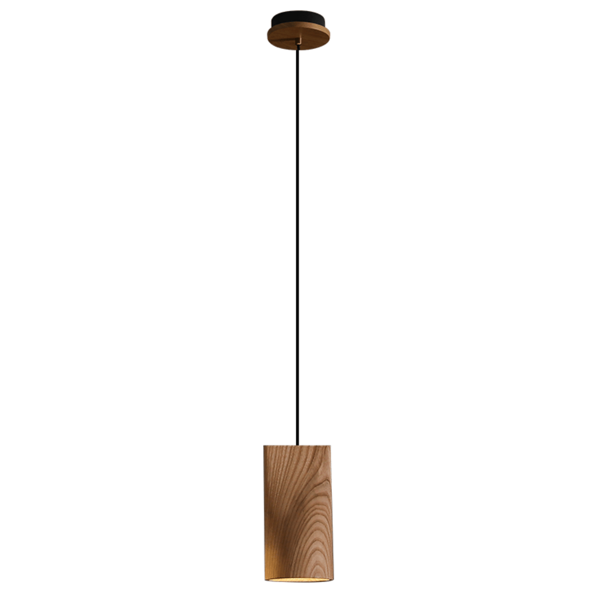 Nordic Tilted Wood Pendant Light – Asymmetric Natural Wood Shade