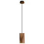 Nordic Tilted Wood Pendant Light – Asymmetric Natural Wood Shade