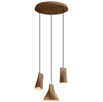 Nordic Tilted Wood Pendant Light – Asymmetric Natural Wood Shade