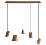 Nordic Tilted Wood Pendant Light – Asymmetric Natural Wood Shade