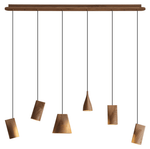 Nordic Tilted Wood Pendant Light – Asymmetric Natural Wood Shade