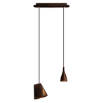 Nordic Tilted Wood Pendant Light – Asymmetric Natural Wood Shade