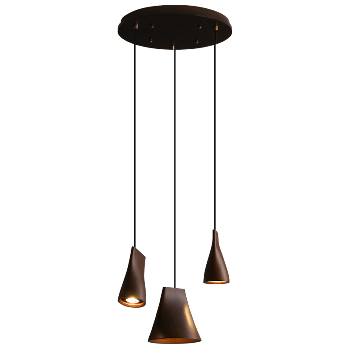 Nordic Tilted Wood Pendant Light – Asymmetric Natural Wood Shade