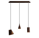 Nordic Tilted Wood Pendant Light – Asymmetric Natural Wood Shade