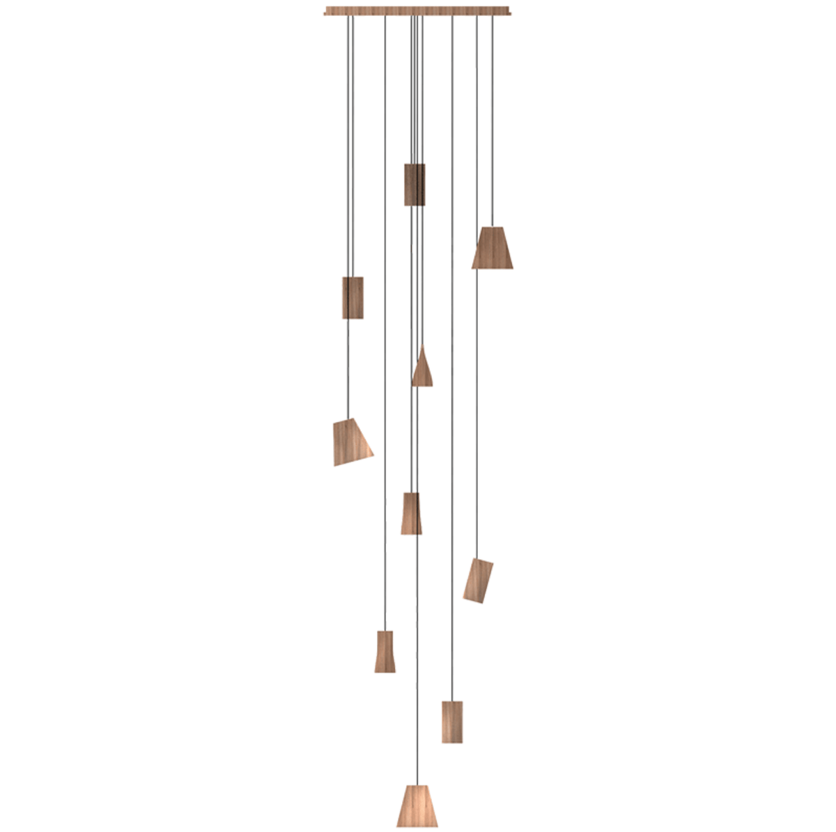 Nordic Tilted Wood Pendant Light – Asymmetric Natural Wood Shade