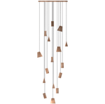 Nordic Tilted Wood Pendant Light – Asymmetric Natural Wood Shade