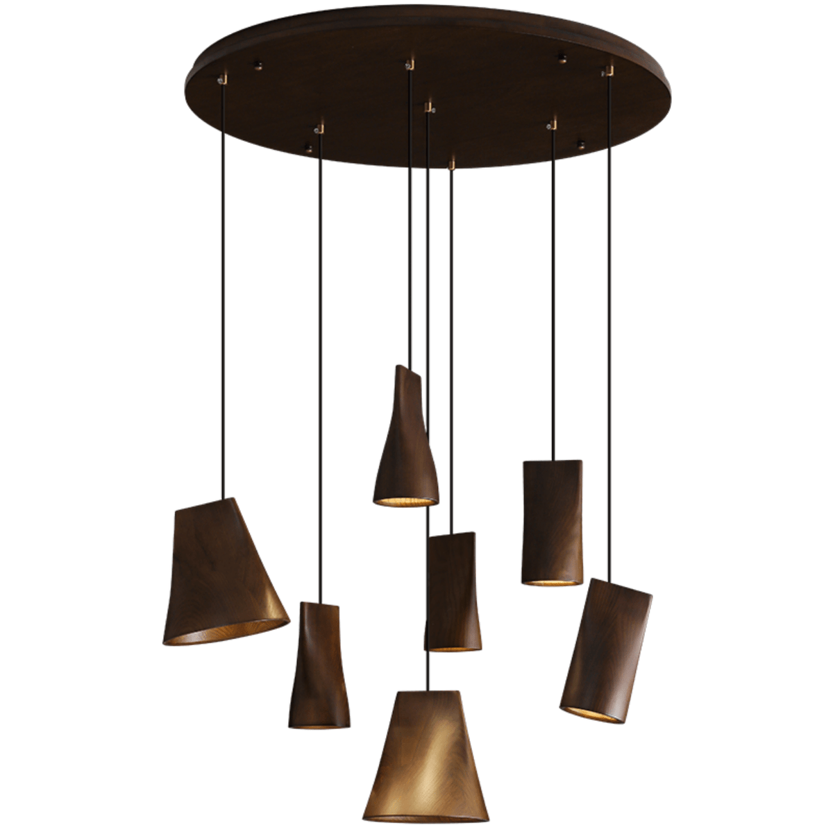 Nordic Tilted Wood Pendant Light – Asymmetric Natural Wood Shade