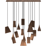 Nordic Tilted Wood Pendant Light – Asymmetric Natural Wood Shade