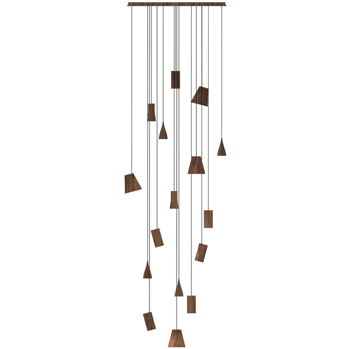 Nordic Tilted Wood Pendant Light – Asymmetric Natural Wood Shade