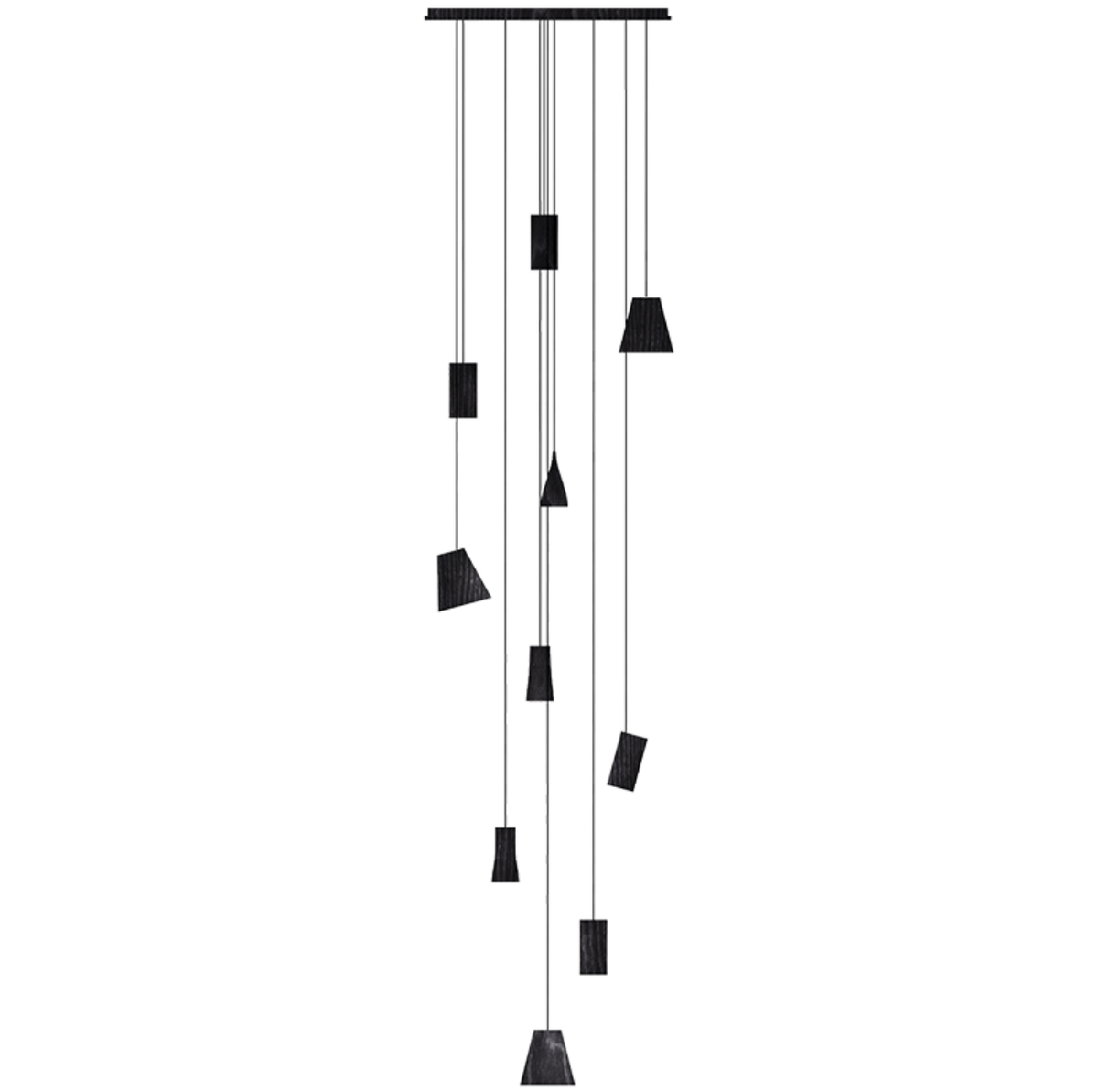 Nordic Tilted Wood Pendant Light – Asymmetric Natural Wood Shade