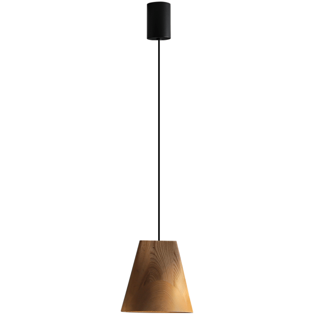 Nordic Tilted Wood Pendant Light – Asymmetric Natural Wood Shade