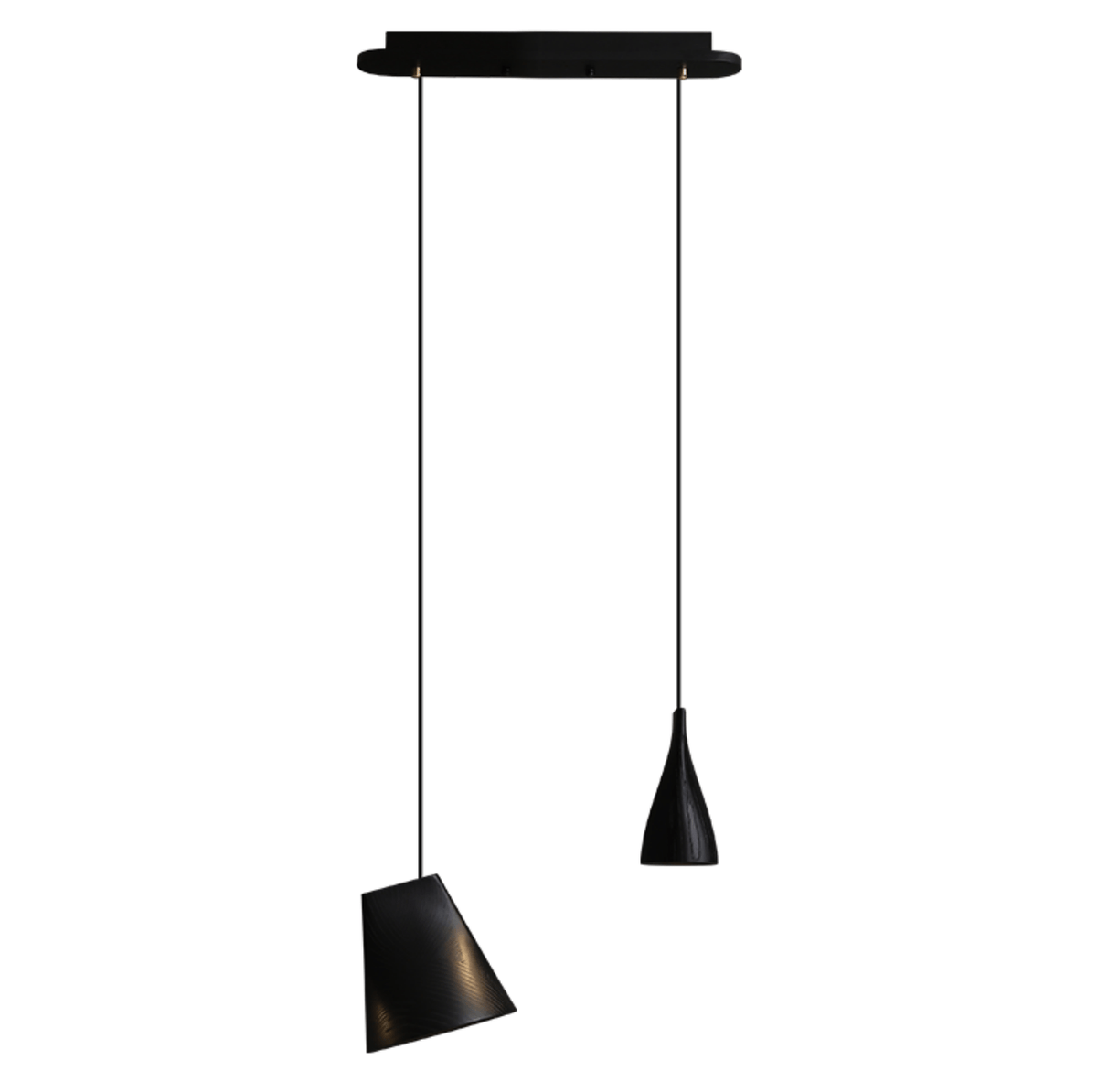 Nordic Tilted Wood Pendant Light – Asymmetric Natural Wood Shade