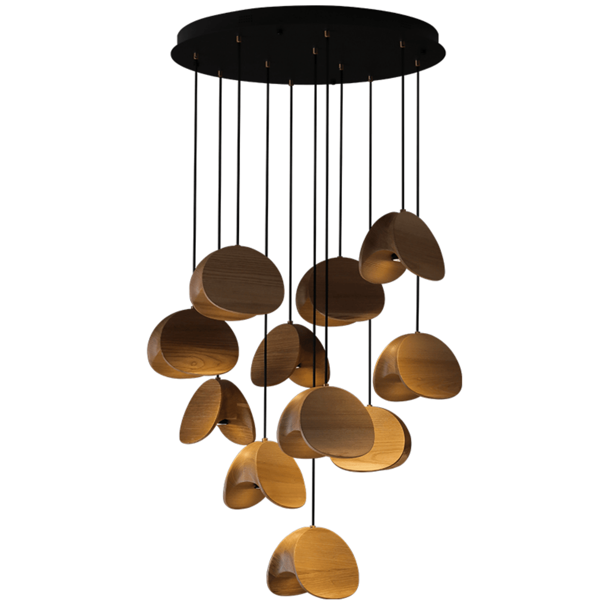 Orbit Fold Wood Pendant Light – Modern Nordic LED Hanging Lamp for Dining and Kitchen