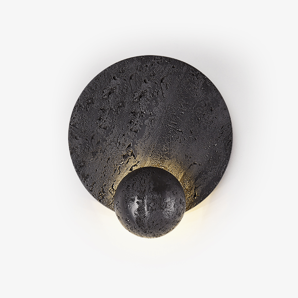 Event Horizon Wall Sconce — Black Travertine LED Wall Light