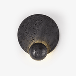 Event Horizon Wall Sconce — Black Travertine LED Wall Light